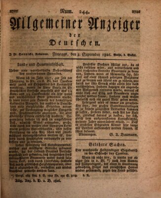 Allgemeiner Anzeiger der Deutschen Freitag 8. September 1826