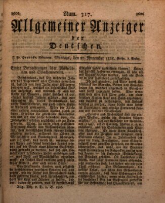 Allgemeiner Anzeiger der Deutschen Montag 20. November 1826