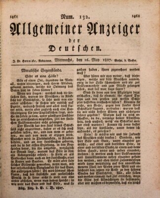 Allgemeiner Anzeiger der Deutschen Mittwoch 16. Mai 1827