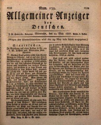Allgemeiner Anzeiger der Deutschen Mittwoch 23. Mai 1827