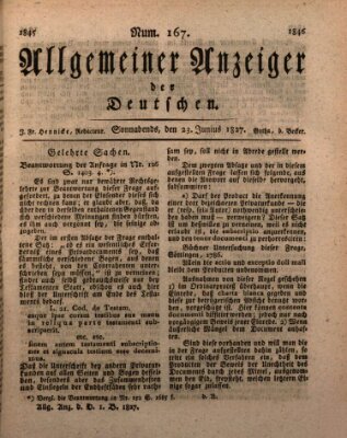 Allgemeiner Anzeiger der Deutschen Samstag 23. Juni 1827