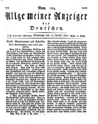 Allgemeiner Anzeiger der Deutschen Dienstag 10. Juli 1827