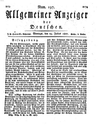 Allgemeiner Anzeiger der Deutschen Montag 23. Juli 1827