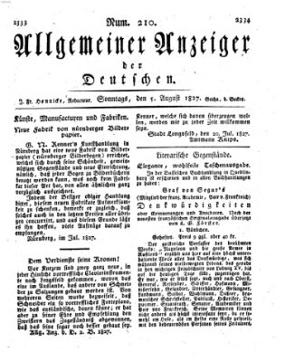 Allgemeiner Anzeiger der Deutschen Sonntag 5. August 1827