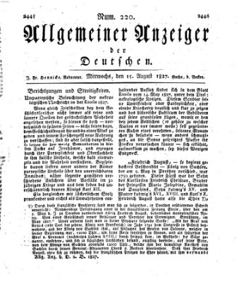 Allgemeiner Anzeiger der Deutschen Mittwoch 15. August 1827
