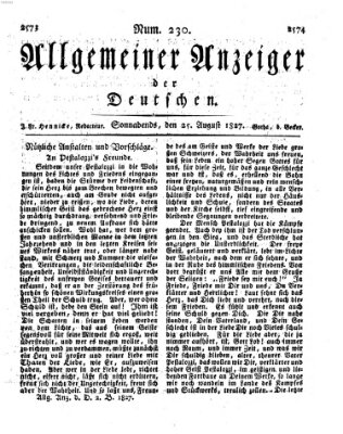 Allgemeiner Anzeiger der Deutschen Samstag 25. August 1827