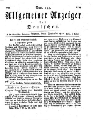 Allgemeiner Anzeiger der Deutschen Freitag 7. September 1827
