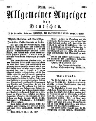 Allgemeiner Anzeiger der Deutschen Freitag 28. September 1827