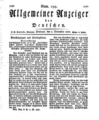 Allgemeiner Anzeiger der Deutschen Freitag 2. November 1827