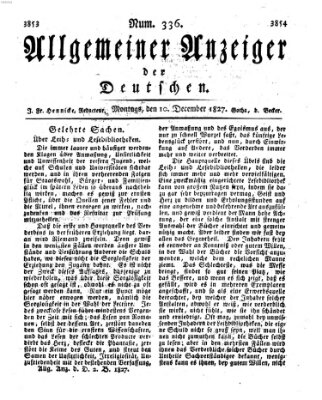 Allgemeiner Anzeiger der Deutschen Montag 10. Dezember 1827