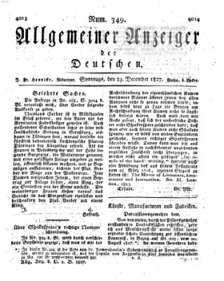 Allgemeiner Anzeiger der Deutschen Sonntag 23. Dezember 1827
