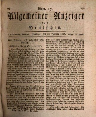 Allgemeiner Anzeiger der Deutschen Freitag 18. Januar 1828