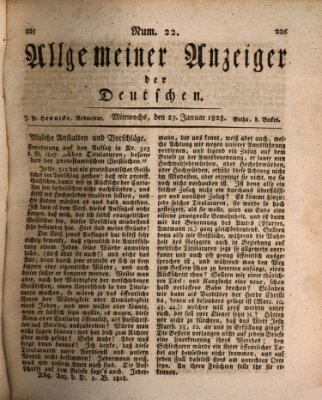 Allgemeiner Anzeiger der Deutschen Mittwoch 23. Januar 1828