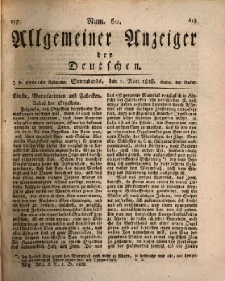 Allgemeiner Anzeiger der Deutschen Samstag 1. März 1828