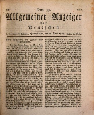 Allgemeiner Anzeiger der Deutschen Samstag 12. April 1828