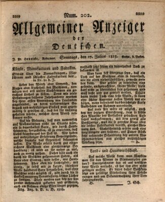 Allgemeiner Anzeiger der Deutschen Sonntag 27. Juli 1828