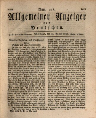 Allgemeiner Anzeiger der Deutschen Dienstag 12. August 1828
