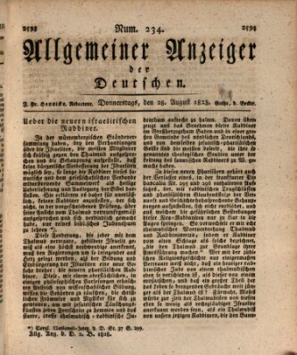 Allgemeiner Anzeiger der Deutschen Donnerstag 28. August 1828