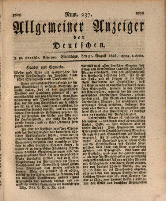 Allgemeiner Anzeiger der Deutschen Sonntag 31. August 1828