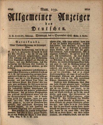 Allgemeiner Anzeiger der Deutschen Dienstag 2. September 1828
