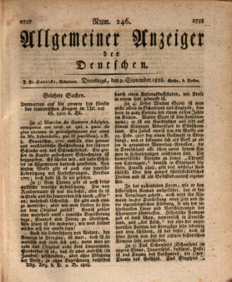 Allgemeiner Anzeiger der Deutschen Dienstag 9. September 1828