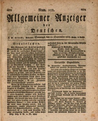 Allgemeiner Anzeiger der Deutschen Sonntag 21. September 1828