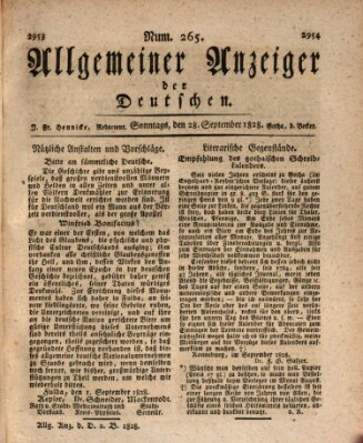 Allgemeiner Anzeiger der Deutschen Sonntag 28. September 1828