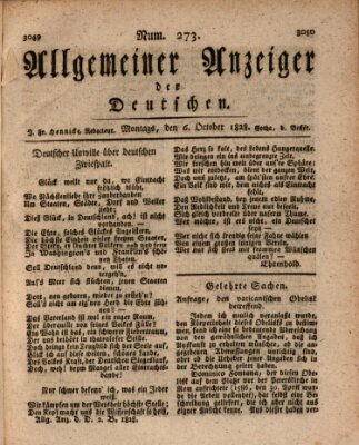 Allgemeiner Anzeiger der Deutschen Montag 6. Oktober 1828