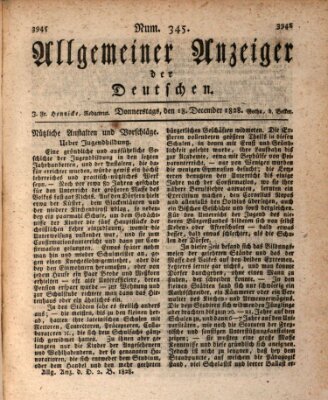 Allgemeiner Anzeiger der Deutschen Donnerstag 18. Dezember 1828