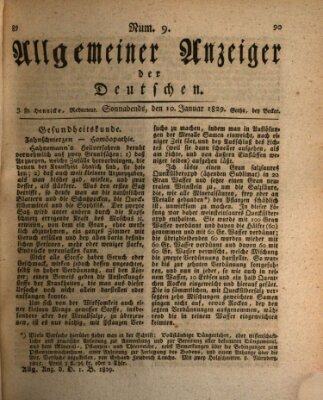 Allgemeiner Anzeiger der Deutschen Samstag 10. Januar 1829