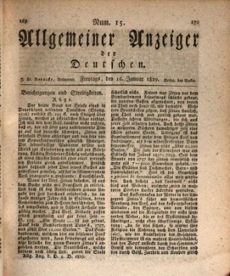 Allgemeiner Anzeiger der Deutschen Freitag 16. Januar 1829