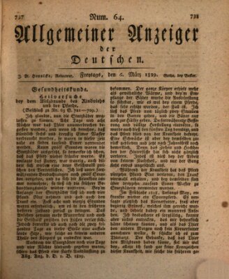 Allgemeiner Anzeiger der Deutschen Freitag 6. März 1829