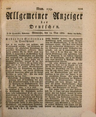 Allgemeiner Anzeiger der Deutschen Mittwoch 13. Mai 1829