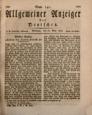 Allgemeiner Anzeiger der Deutschen Montag 25. Mai 1829
