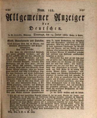 Allgemeiner Anzeiger der Deutschen Dienstag 14. Juli 1829