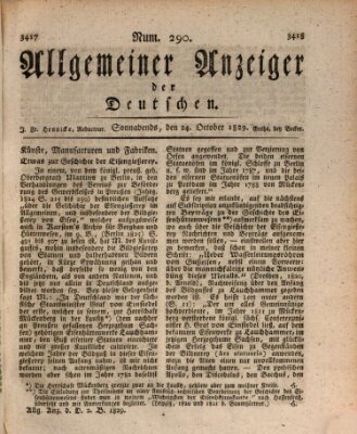 Allgemeiner Anzeiger der Deutschen Samstag 24. Oktober 1829