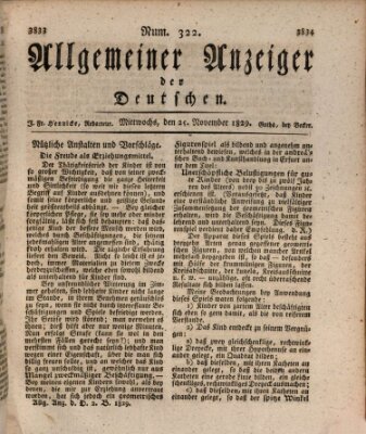 Allgemeiner Anzeiger der Deutschen Mittwoch 25. November 1829