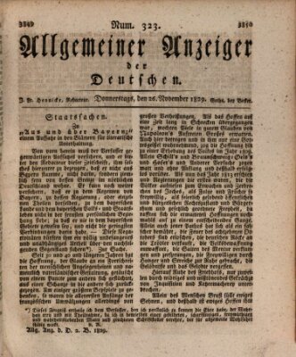 Allgemeiner Anzeiger der Deutschen Donnerstag 26. November 1829