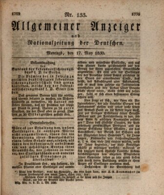 Allgemeiner Anzeiger und Nationalzeitung der Deutschen (Allgemeiner Anzeiger der Deutschen) Montag 17. Mai 1830