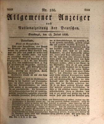 Allgemeiner Anzeiger und Nationalzeitung der Deutschen (Allgemeiner Anzeiger der Deutschen) Dienstag 13. Juli 1830