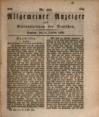 Allgemeiner Anzeiger und Nationalzeitung der Deutschen (Allgemeiner Anzeiger der Deutschen) Freitag 15. Oktober 1830