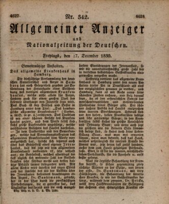 Allgemeiner Anzeiger und Nationalzeitung der Deutschen (Allgemeiner Anzeiger der Deutschen) Freitag 17. Dezember 1830