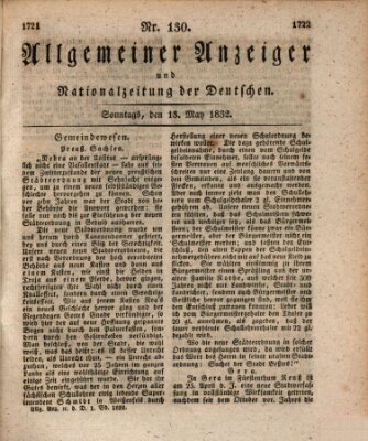 Allgemeiner Anzeiger und Nationalzeitung der Deutschen (Allgemeiner Anzeiger der Deutschen) Sonntag 13. Mai 1832