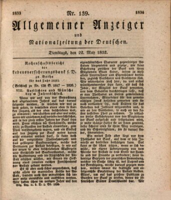 Allgemeiner Anzeiger und Nationalzeitung der Deutschen (Allgemeiner Anzeiger der Deutschen) Dienstag 22. Mai 1832