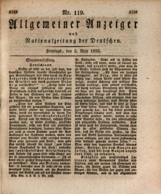 Allgemeiner Anzeiger und Nationalzeitung der Deutschen (Allgemeiner Anzeiger der Deutschen) Freitag 3. Mai 1833