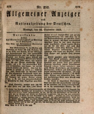 Allgemeiner Anzeiger und Nationalzeitung der Deutschen (Allgemeiner Anzeiger der Deutschen) Montag 16. September 1833