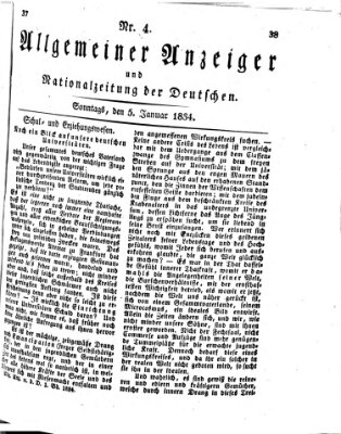 Allgemeiner Anzeiger und Nationalzeitung der Deutschen (Allgemeiner Anzeiger der Deutschen) Sonntag 5. Januar 1834