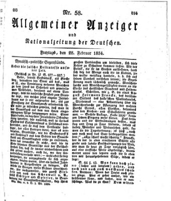 Allgemeiner Anzeiger und Nationalzeitung der Deutschen (Allgemeiner Anzeiger der Deutschen) Freitag 28. Februar 1834
