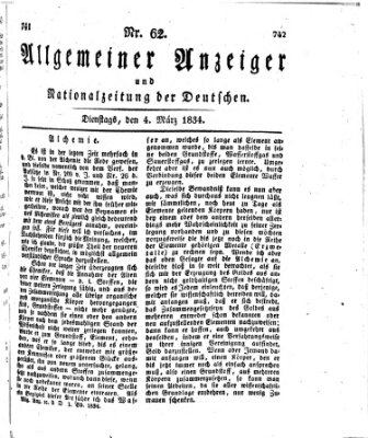 Allgemeiner Anzeiger und Nationalzeitung der Deutschen (Allgemeiner Anzeiger der Deutschen) Dienstag 4. März 1834