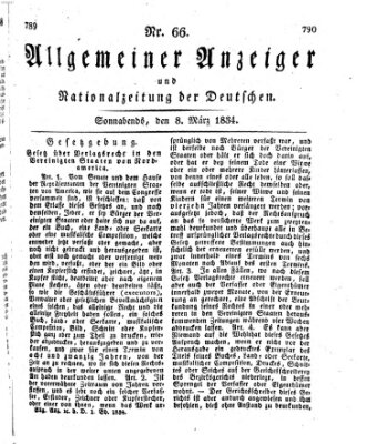 Allgemeiner Anzeiger und Nationalzeitung der Deutschen (Allgemeiner Anzeiger der Deutschen) Samstag 8. März 1834